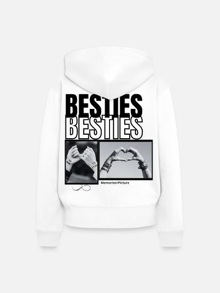 Bestie  - Frauen Premium Bio Zip Hoodie - Weiß