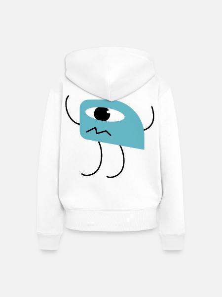 Süßes kleines Monster Zyklop Design - Frauen Premium Bio Zip Hoodie - Weiß