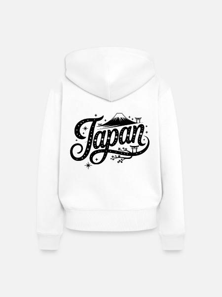 Japan - Souvenir-Design - Frauen Premium Bio Zip Hoodie - Weiß