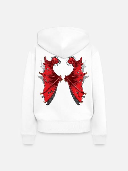 Drachenflügel - Frauen Premium Bio Zip Hoodie - Weiß