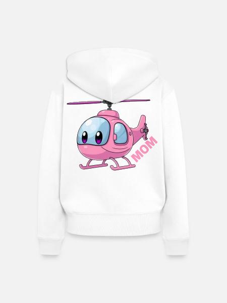 Helikopter Mutter - Frauen Premium Bio Zip Hoodie - Weiß