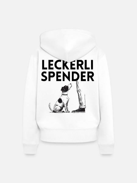 Leckerli-Spender - Frauen Premium Bio Zip Hoodie - Weiß
