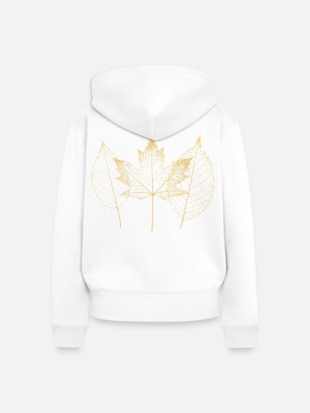 Goldene Herbstblätter Muster - Frauen Premium Bio Zip Hoodie - Weiß