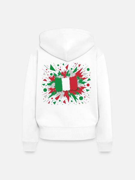 Italienische Flagge Kunstdruck - Frauen Premium Bio Zip Hoodie - Weiß