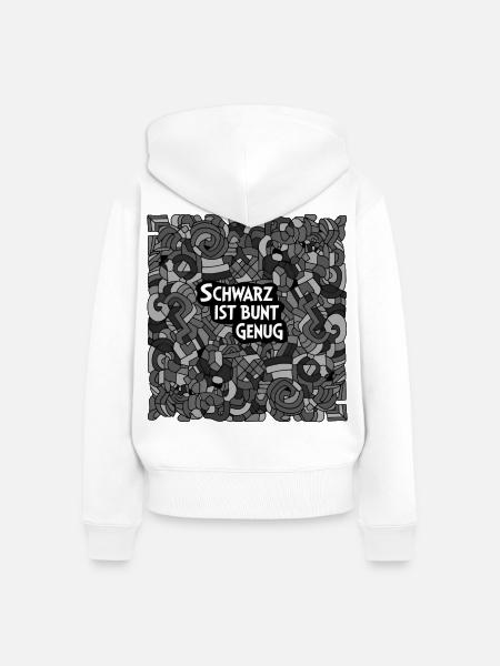 Kunstvolles Schwarz Bunt Gerechtigkeit - Frauen Premium Bio Zip Hoodie - Weiß