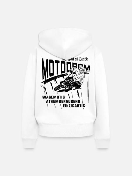 Motodrom - Frauen Premium Bio Zip Hoodie - Weiß