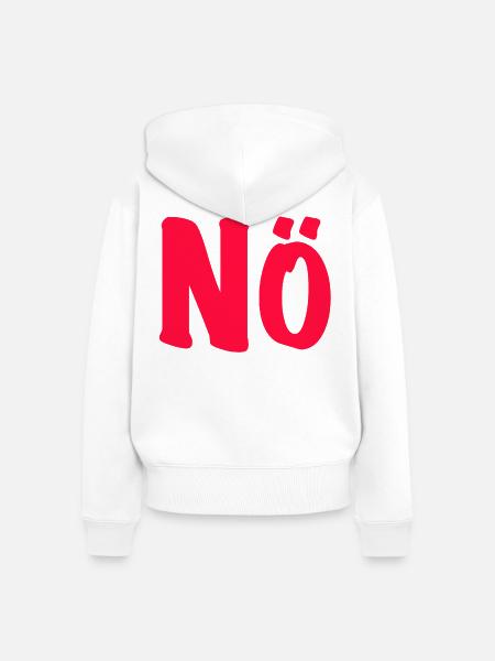 Nö - Bin dagegen - Null Bock - Frauen Premium Bio Zip Hoodie - Weiß