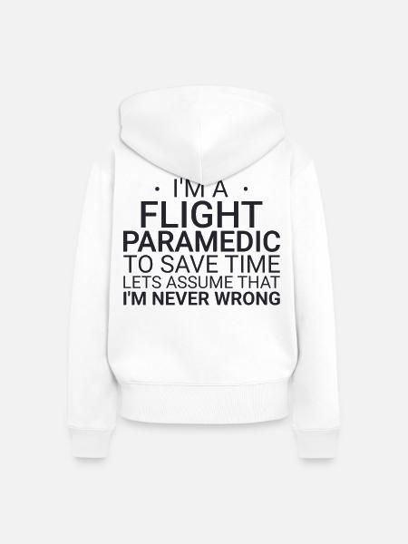 Flight Paramedic Never Wrong Luftrettung - Frauen Premium Bio Zip Hoodie - Weiß