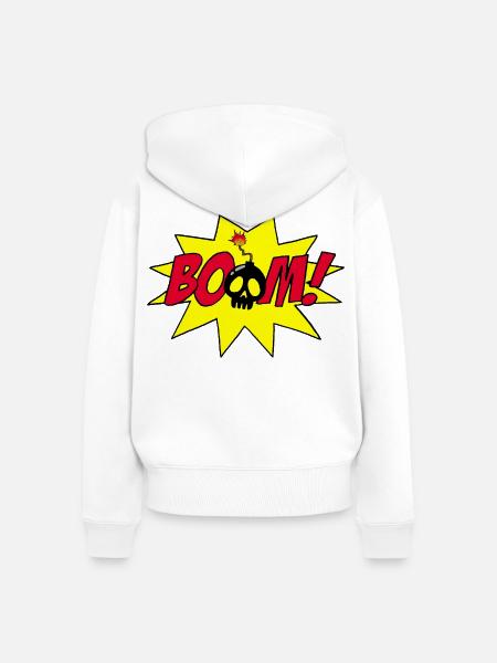 Explosion - Frauen Premium Bio Zip Hoodie - Weiß