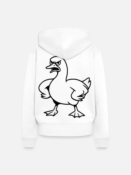 Wütende Gans - Frauen Premium Bio Zip Hoodie - Weiß