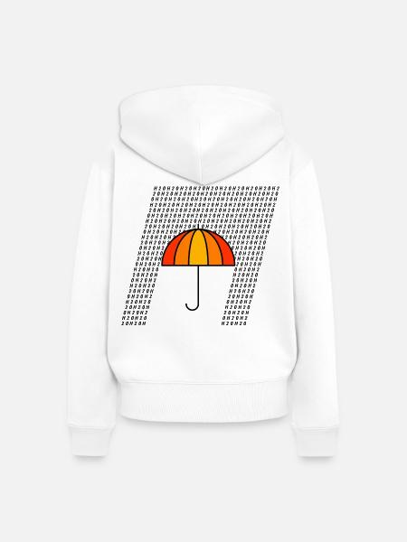 Typo Regen - Frauen Premium Bio Zip Hoodie - Weiß