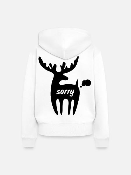 Pupsendes Rentier - Frauen Premium Bio Zip Hoodie - Weiß
