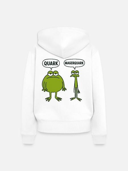 Quarkfrosch Duo - Frauen Premium Bio Zip Hoodie - Weiß