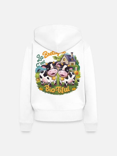 Lustige Brittany Geschenk Brittany ist biotisch - Frauen Premium Bio Zip Hoodie - Weiß