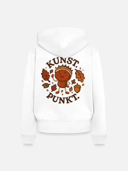 Kastanienkunst  - Frauen Premium Bio Zip Hoodie - Weiß