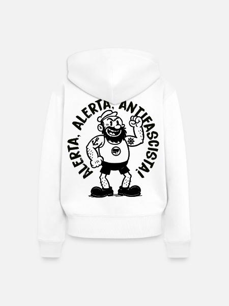 Alerta Antifascista - Frauen Premium Bio Zip Hoodie - Weiß