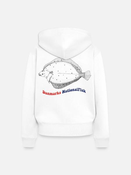 Dänemarks nationale Fisch-Rüben-Spaette - Frauen Premium Bio Zip Hoodie - Weiß