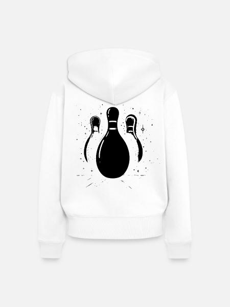 Bowling Spiel - Frauen Premium Bio Zip Hoodie - Weiß