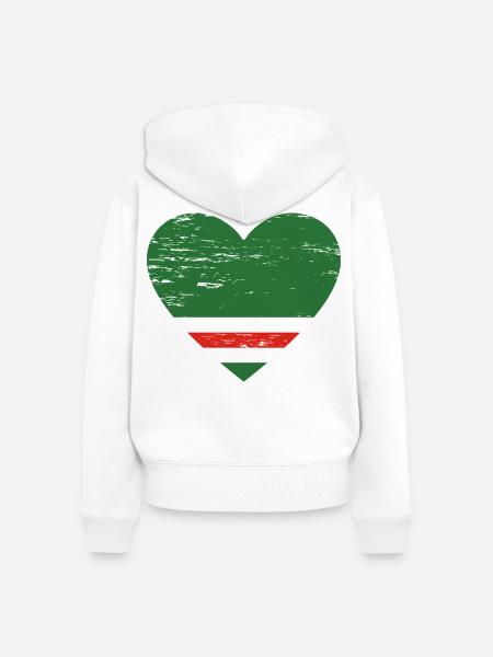 Tschetschenien Flagge Herz used - Frauen Premium Bio Zip Hoodie - Weiß