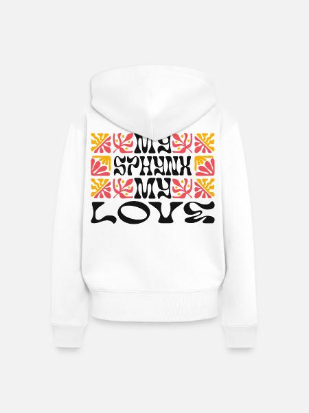 Spynx Katzenliebe - Frauen Premium Bio Zip Hoodie - Weiß