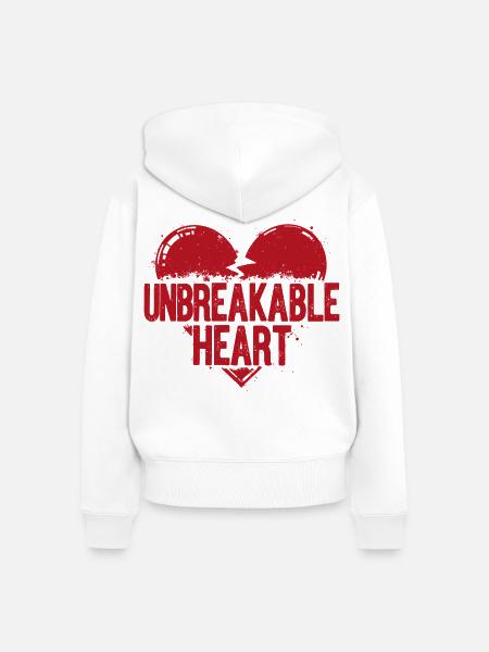 Unbreakable Heart Statement - Frauen Premium Bio Zip Hoodie - Weiß