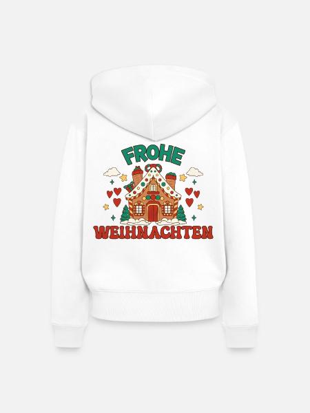 Frohe Weihnachten - Frauen Premium Bio Zip Hoodie - Weiß
