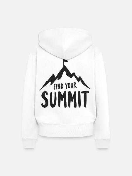 Finde Deinen Gipfel - Frauen Premium Bio Zip Hoodie - Weiß