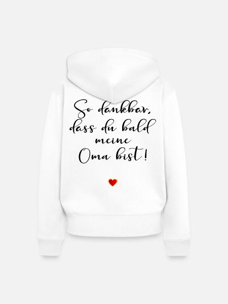 SCHWANGERSCHAFT VERKÜNDEN BABY - Frauen Premium Bio Zip Hoodie - Weiß