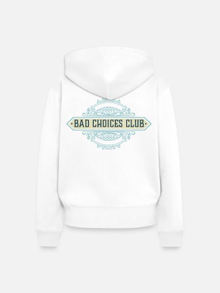 Bad Choices Club Emblem - Frauen Premium Bio Zip Hoodie - Weiß
