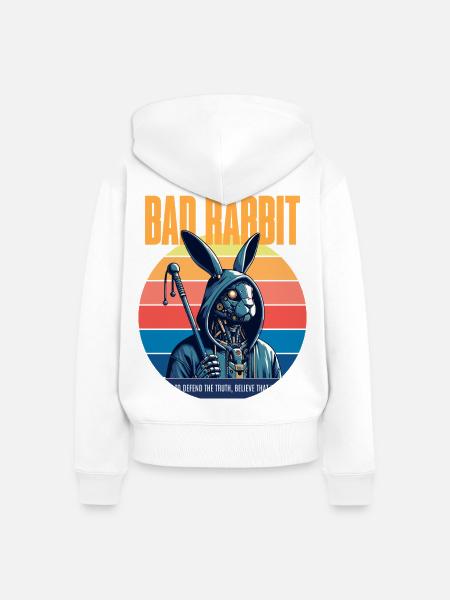 Bad Rabbit - Frauen Premium Bio Zip Hoodie - Weiß