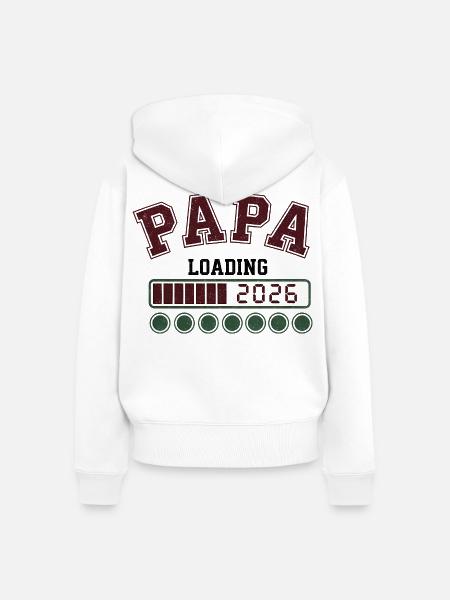 Papa 2026 Loading - Frauen Premium Bio Zip Hoodie - Weiß