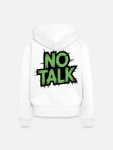 Kein Talk Grunge Schriftzug - Frauen Premium Bio Zip Hoodie - Weiß