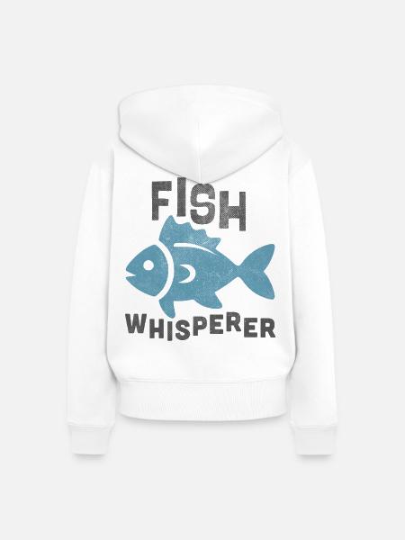 fish whisperer - Frauen Premium Bio Zip Hoodie - Weiß