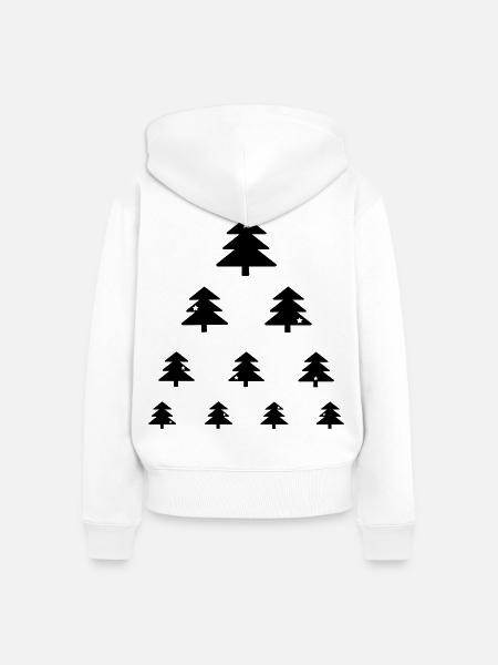 Weihnachtsbaum Sehtest - Frauen Premium Bio Zip Hoodie - Weiß