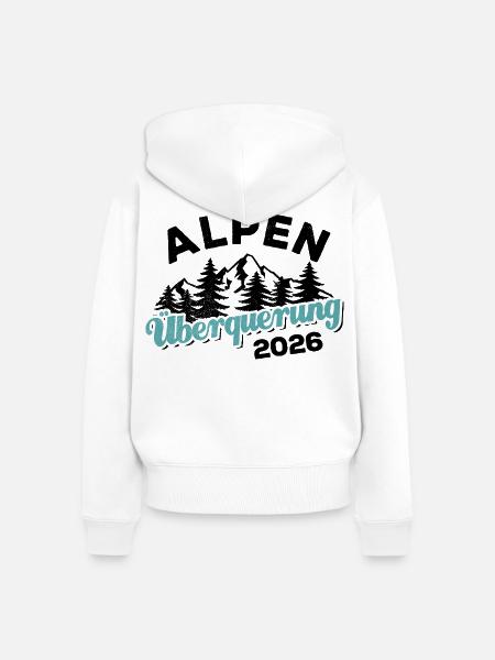 Alpen Überquerung 2026 - Wandern - Frauen Premium Bio Zip Hoodie - Weiß