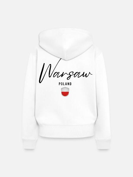 Elegantes Design Warschau, Warschau Polen - Frauen Premium Bio Zip Hoodie - Weiß