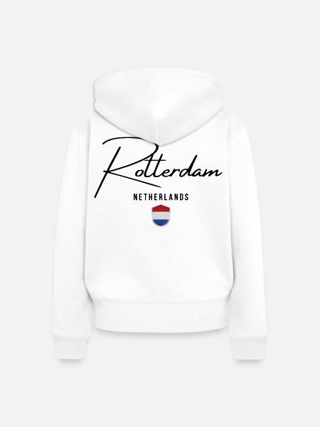 Rotterdam, Niederlande, ich liebe Rotterdam - Frauen Premium Bio Zip Hoodie - Weiß