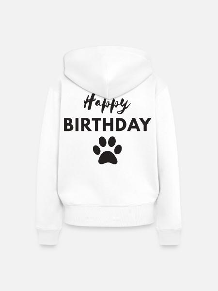Happy Birthday Dog - Frauen Premium Bio Zip Hoodie - Weiß