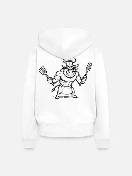 Taurus-Koch - Frauen Premium Bio Zip Hoodie - Weiß