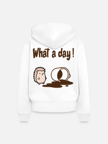 Hedgehog Coffee - Frauen Premium Bio Zip Hoodie - Weiß