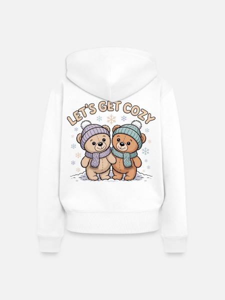 Lets Get Cozy - Frauen Premium Bio Zip Hoodie - Weiß