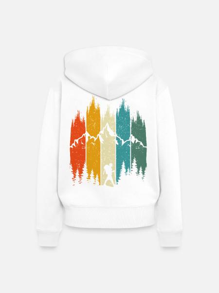 Wanderliebhaber Hiker Gift Camping Camper - Frauen Premium Bio Zip Hoodie - Weiß