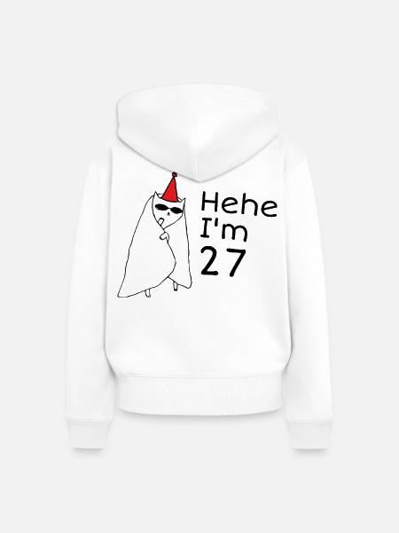 27-jähriges Jubiläum – 27-jähriges Jubiläumsgeschenk - Frauen Premium Bio Zip Hoodie - Weiß