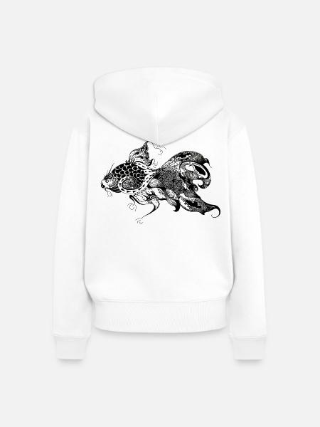 Fisch - Frauen Premium Bio Zip Hoodie - Weiß