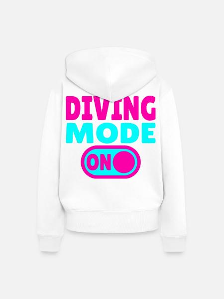 Diving Mode On – Tauchen - Frauen Premium Bio Zip Hoodie - Weiß