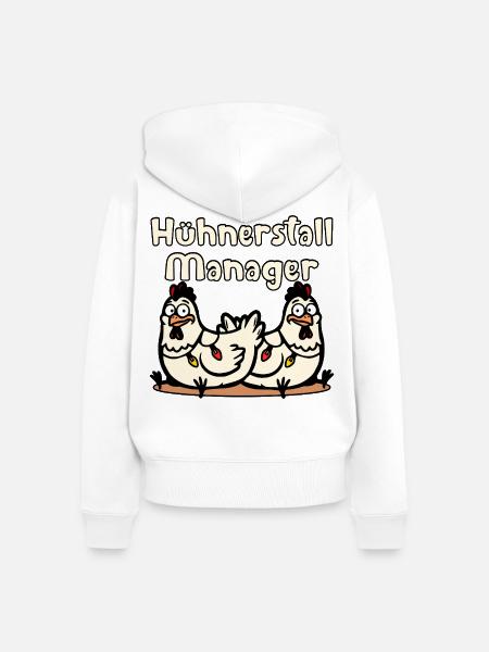 Weihnachten Hühnerstall Manager - Frauen Premium Bio Zip Hoodie - Weiß