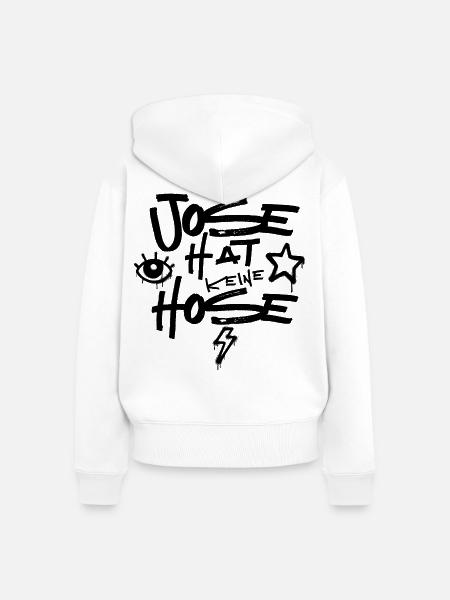 Jose Hat Keine Hose - Frauen Premium Bio Zip Hoodie - Weiß