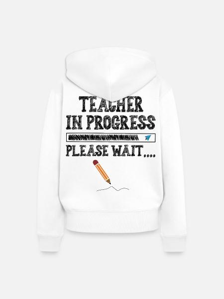 Teacher in progress - Frauen Premium Bio Zip Hoodie - Weiß