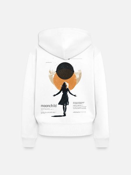 Mondscheinkind im Traumkreis - Frauen Premium Bio Zip Hoodie - Weiß