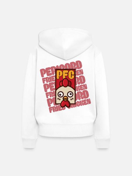 Périgord-Huhn - Frauen Premium Bio Zip Hoodie - Weiß